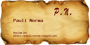 Pauli Norma névjegykártya